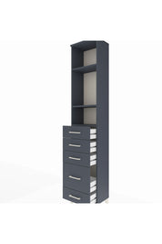 Arges Dolap 3 Raflı 5 Çekmeceli 44x30x221 Antrasit-Antrasit