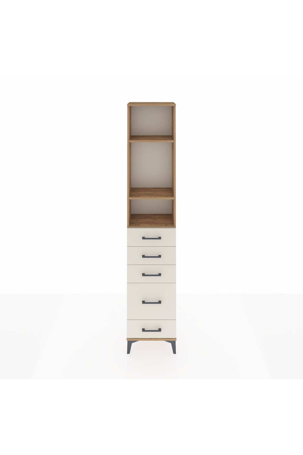 Arges Dolap 3 Raflı 5 Çekmeceli 44x30x221 Çam-Aytaşı