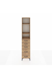 Arges Dolap 3 Raflı 5 Çekmeceli 44x30x221 Çam-Çam