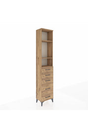 Arges Dolap 3 Raflı 5 Çekmeceli 44x30x221 Çam-Çam