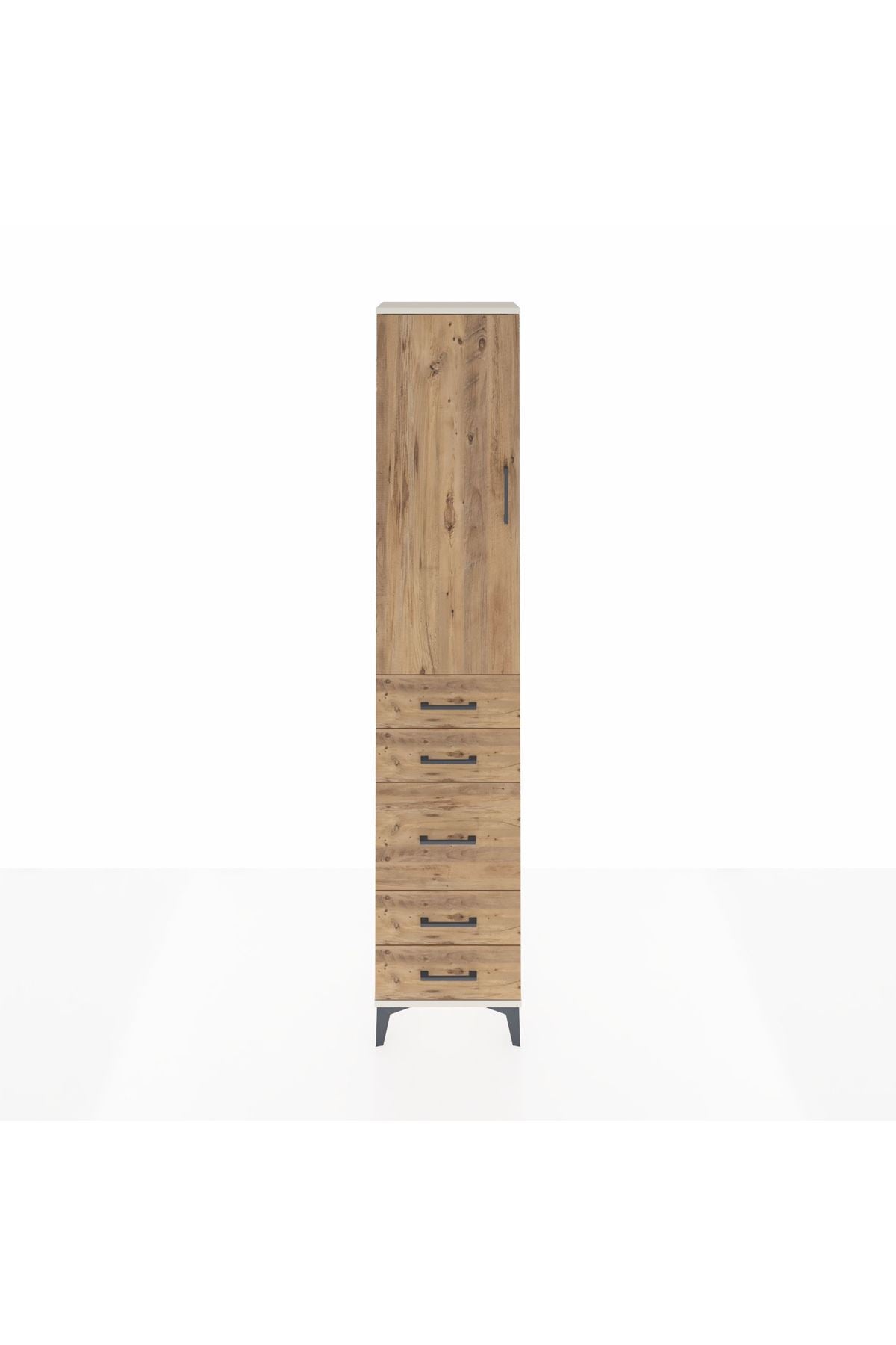 Arges Dolap 2 Raflı 5 Çekmeceli Tek Askılı 44x30x221 Aytaşı-Çam