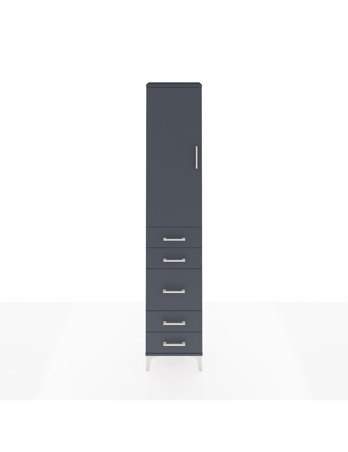 Arges Dolap 2 Raflı 5 Çekmeceli Tek Askılı 44x30x221 Antrasit-Antrasit