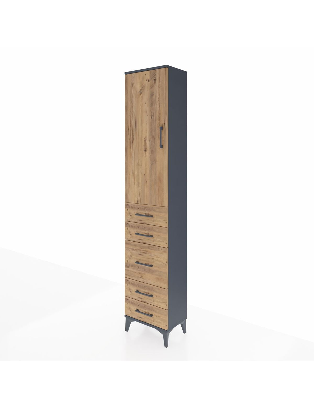 Arges Dolap 2 Raflı 5 Çekmeceli Tek Askılı 44x30x221 - S28M112V6A