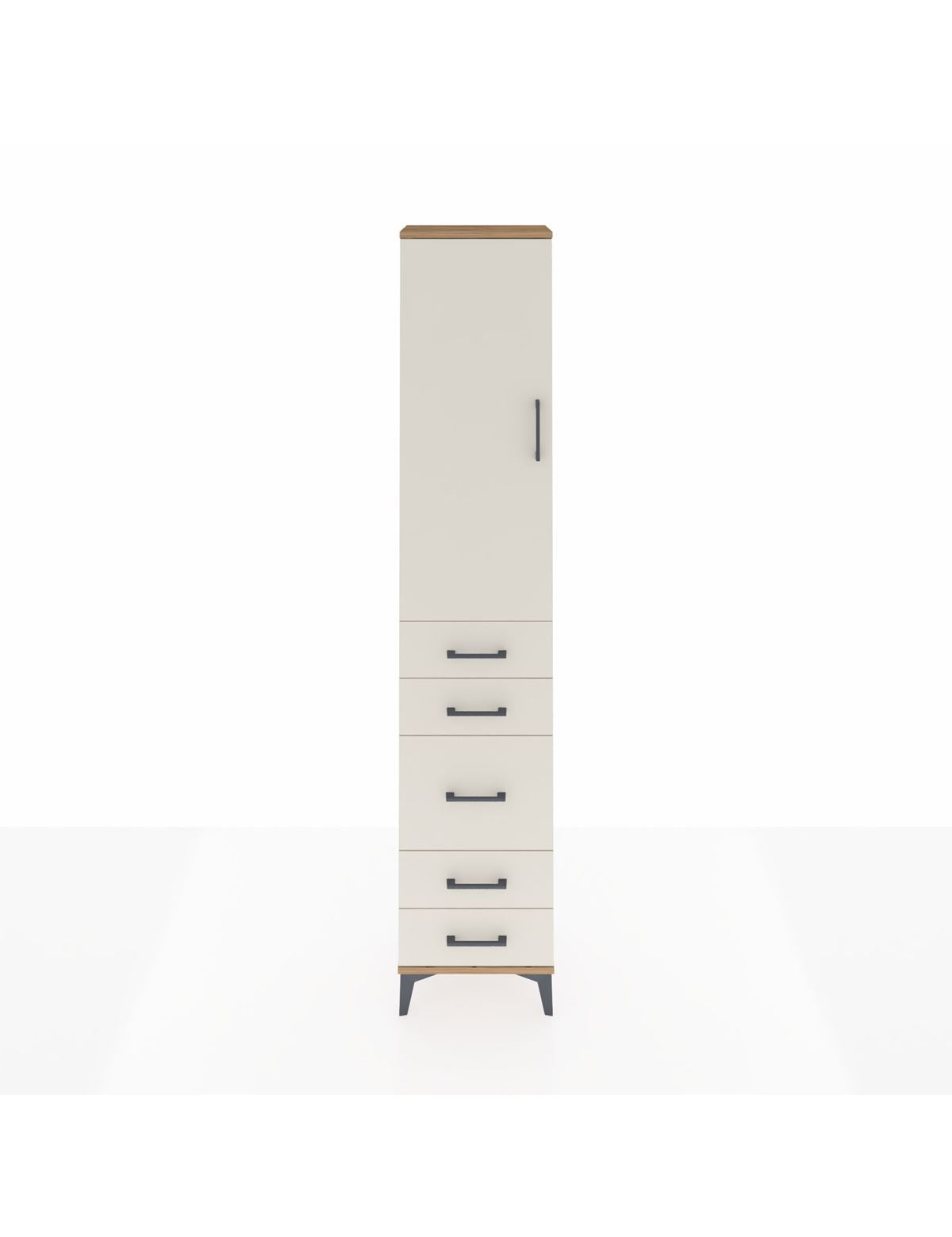 Arges Dolap 2 Raflı 5 Çekmeceli Tek Askılı 44x30x221 Çam-Aytaşı