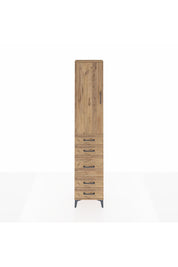 Arges Dolap 2 Raflı 5 Çekmeceli Tek Askılı 44x30x221 Çam-Çam