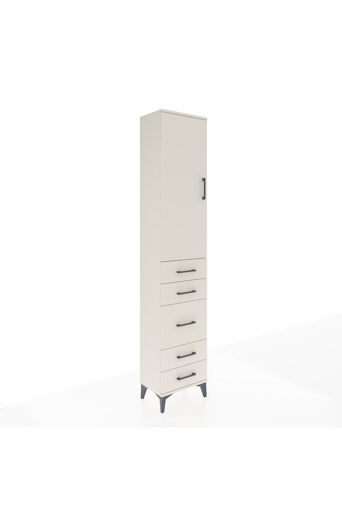 Arges Dolap 3 Raflı 5 Çekmeceli Tek Kapaklı 44x30x221 Aytaşı-Aytaşı