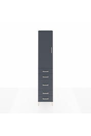 Arges Dolap 3 Raflı 5 Çekmeceli Tek Kapaklı 44x30x221 Antrasit-Antrasit