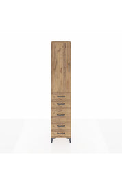 Arges Dolap 3 Raflı 5 Çekmeceli Tek Kapaklı 44x30x221 Çam-Çam