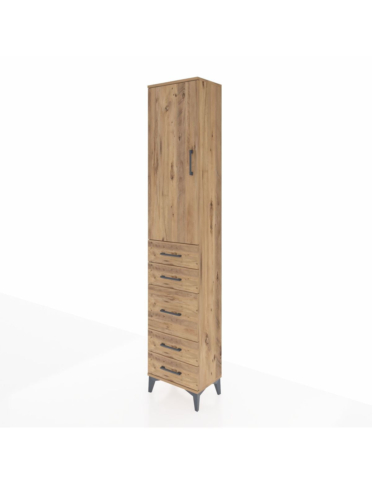 Arges Dolap 3 Raflı 5 Çekmeceli Tek Kapaklı 44x30x221 - S28M113V9A