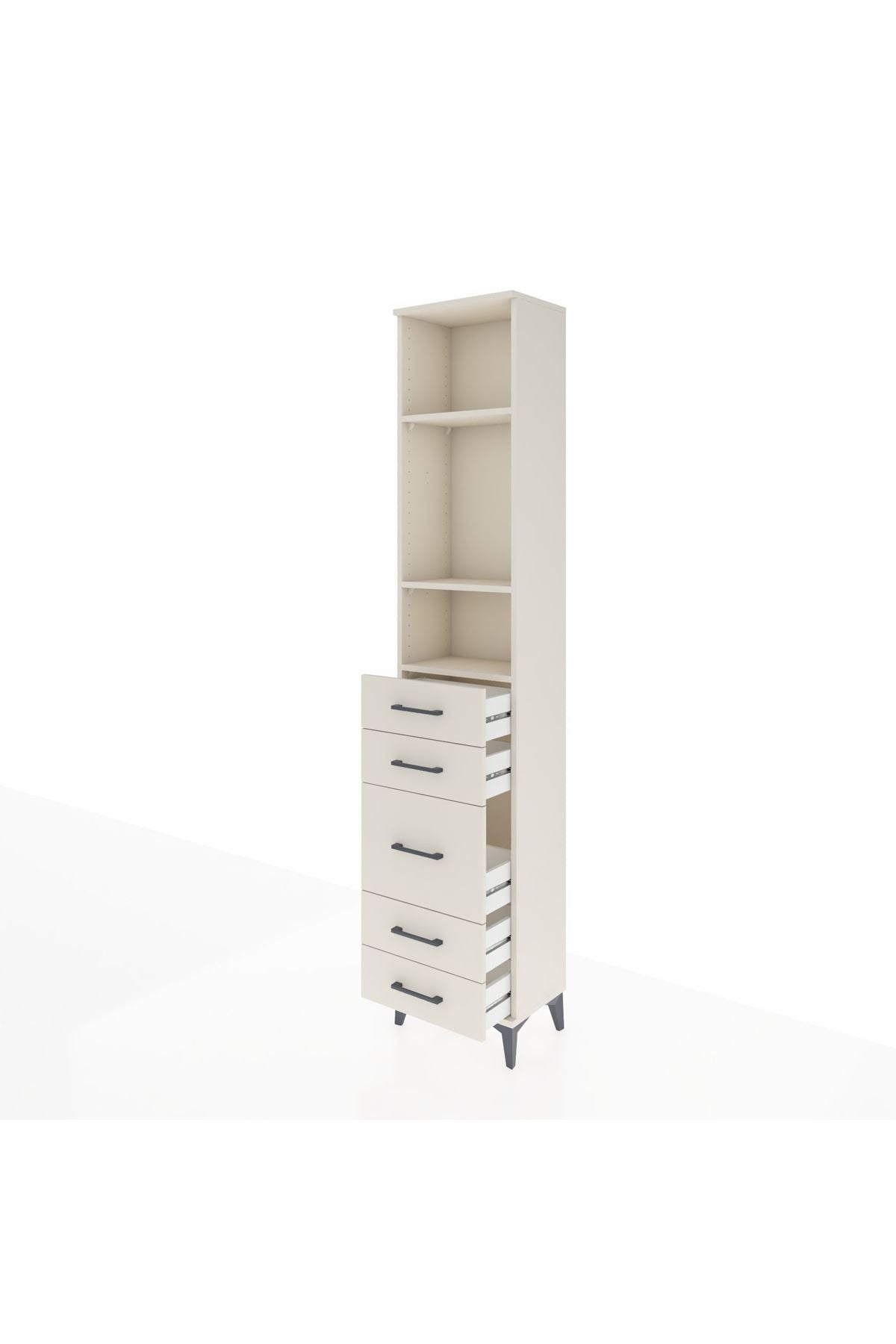 Arges Dolap 3 Raflı 5 Çekmeceli 44x30x221 - S28M114V1A