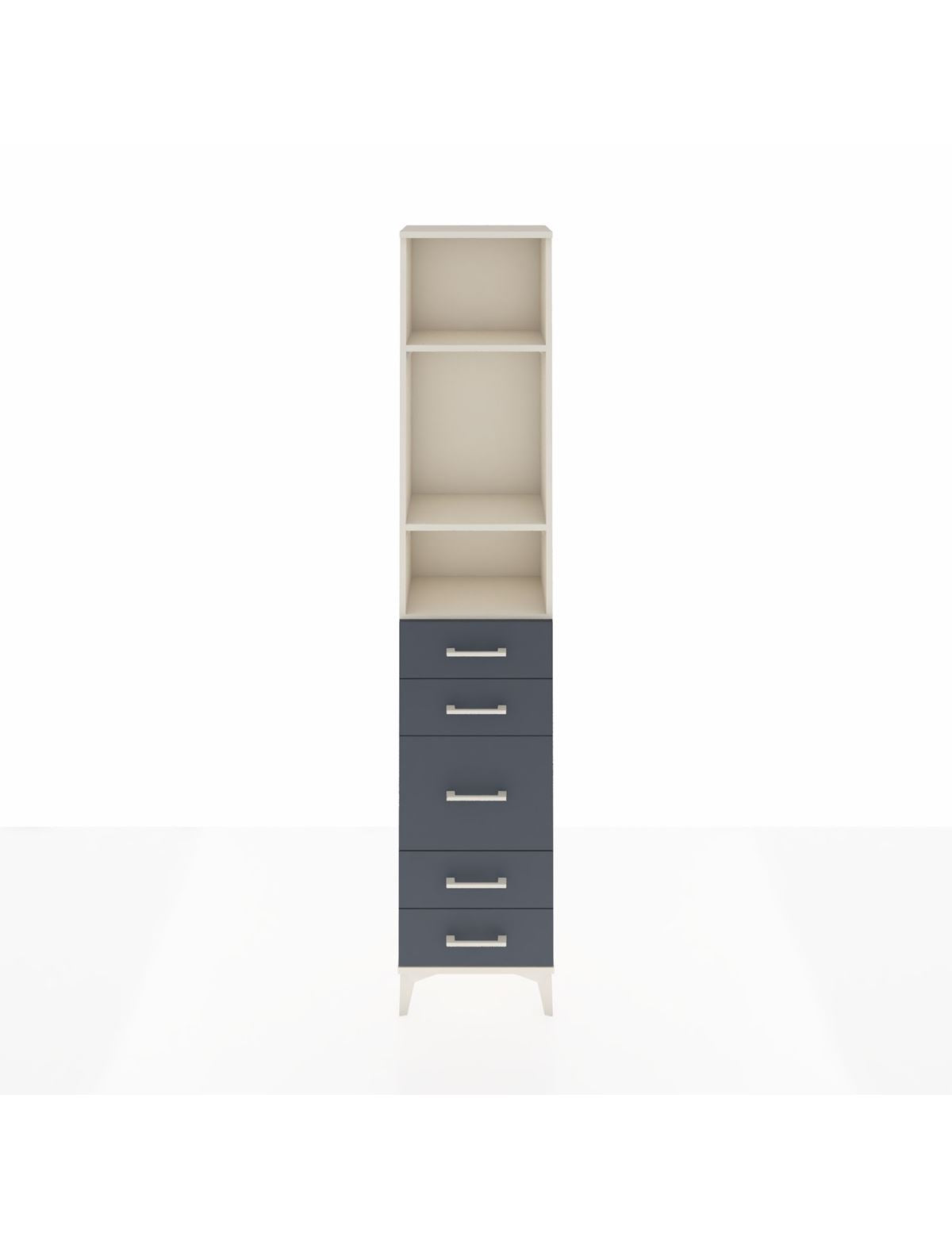 Arges Dolap 3 Raflı 5 Çekmeceli 44x30x221 Aytaşı-Antrasit