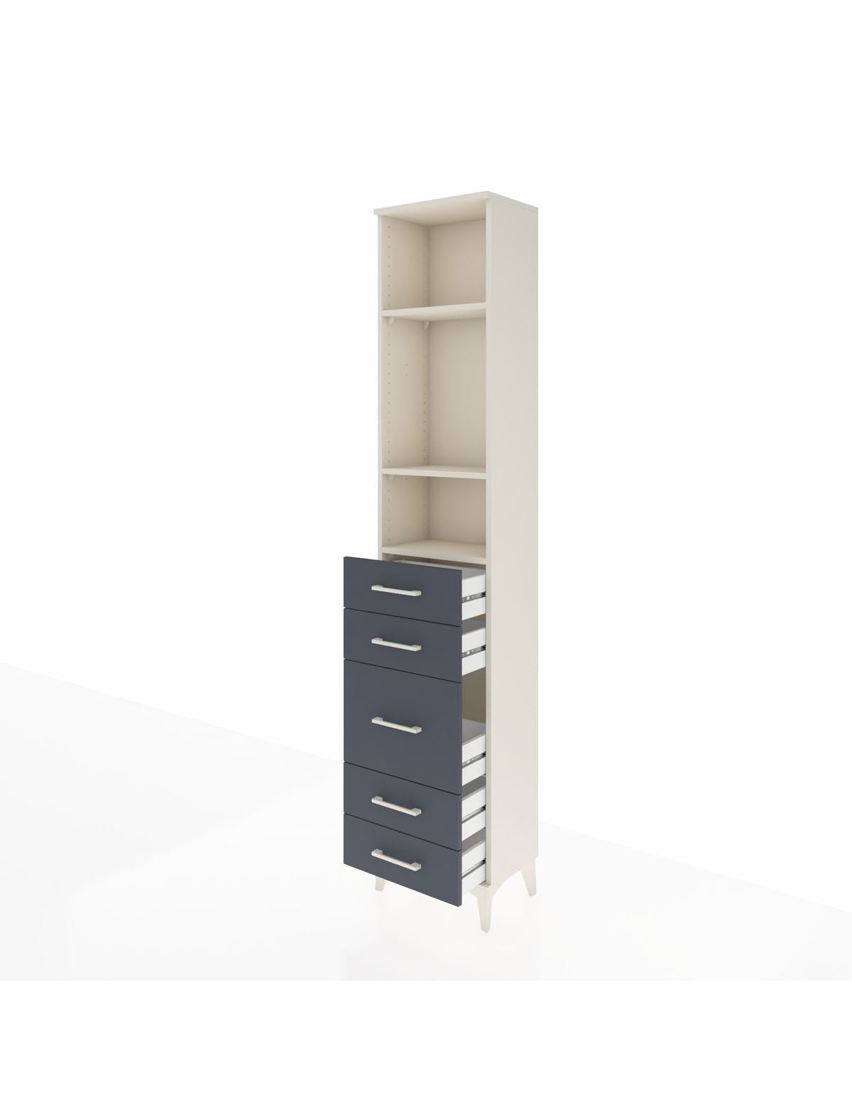Arges Dolap 3 Raflı 5 Çekmeceli 44x30x221 - S28M114V2A