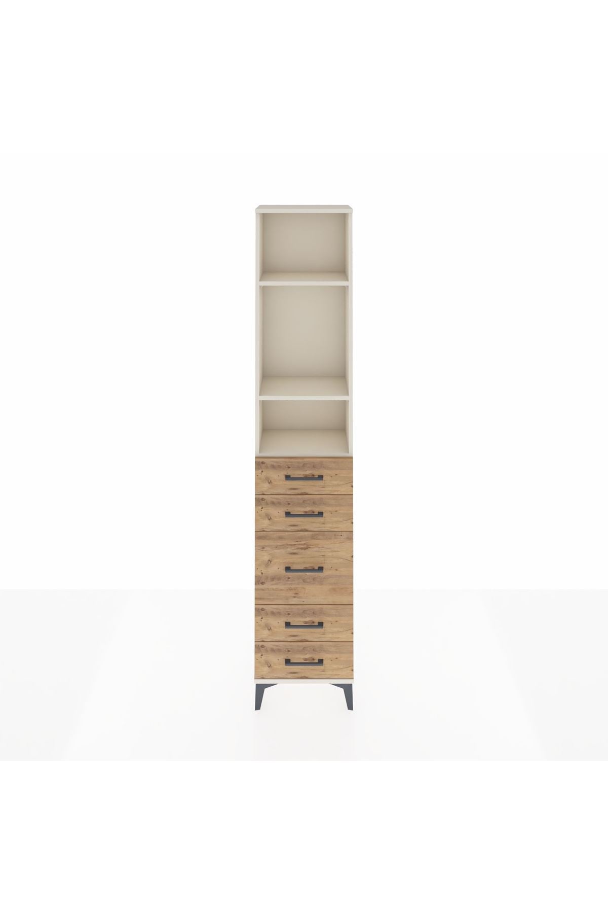 Arges Dolap 3 Raflı 5 Çekmeceli 44x30x221 - S28M114V3A