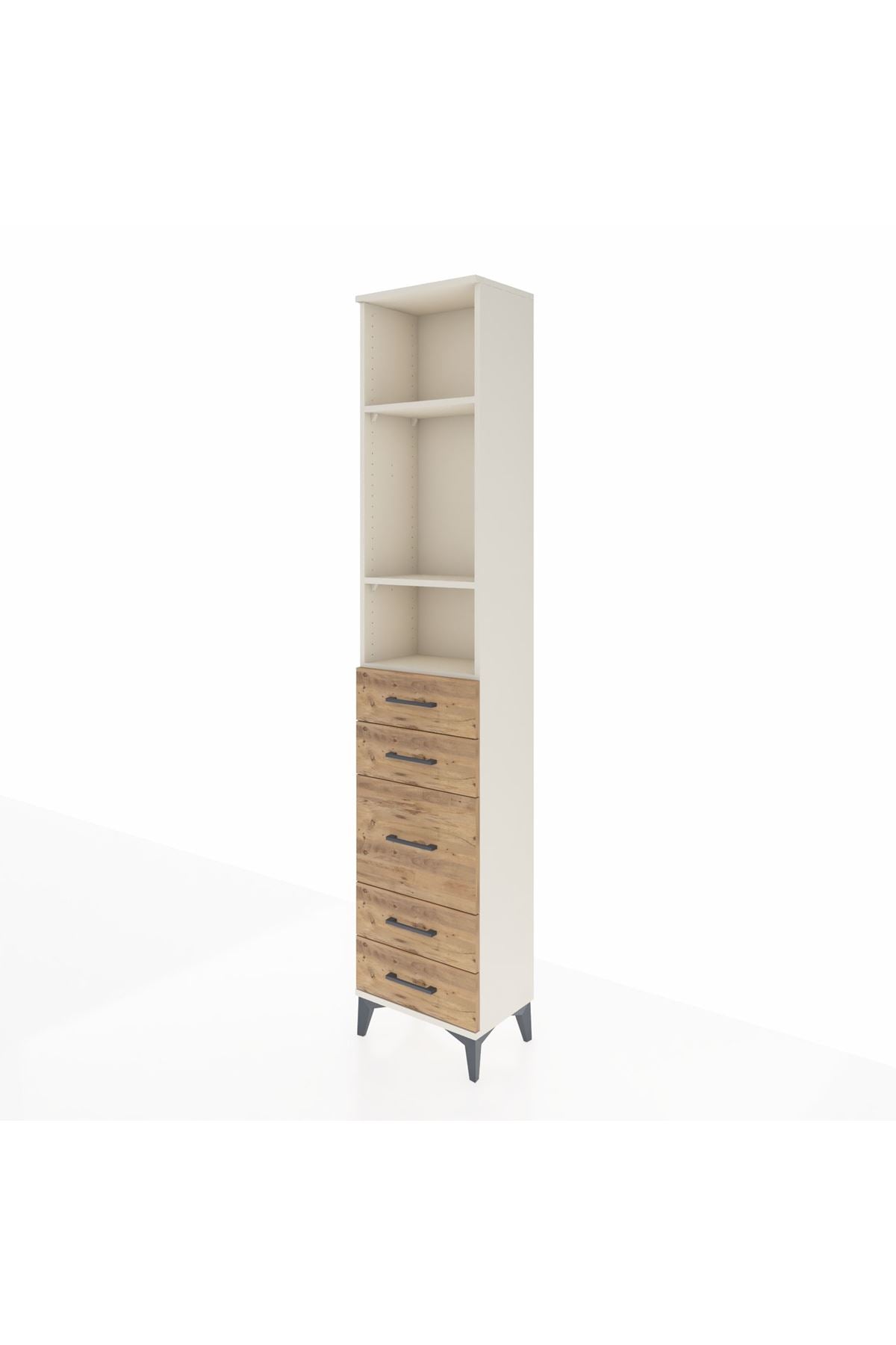 Arges Dolap 3 Raflı 5 Çekmeceli 44x30x221 - S28M114V3A
