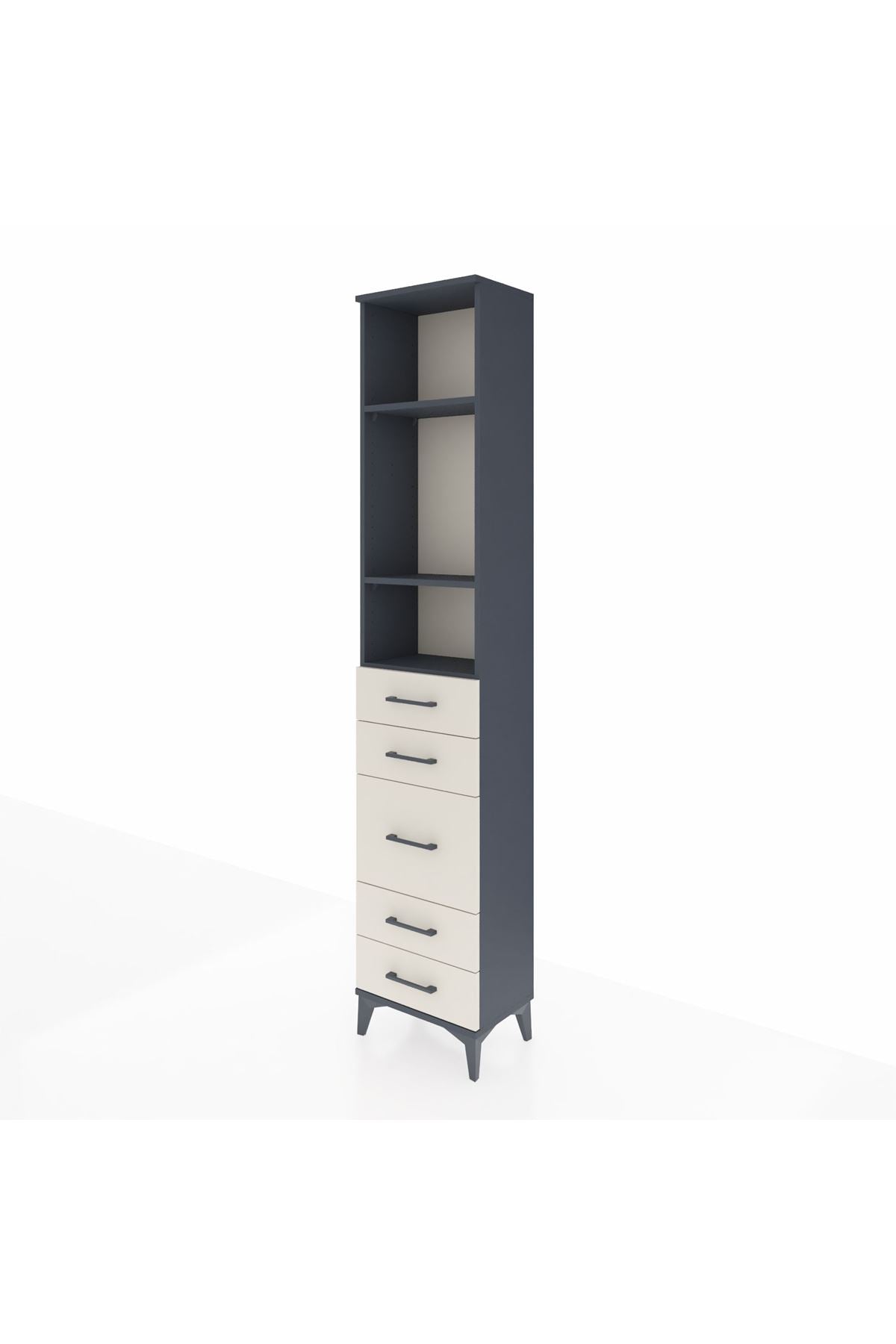 Arges Dolap 3 Raflı 5 Çekmeceli 44x30x221 - S28M114V4A