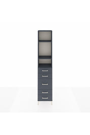 Arges Dolap 3 Raflı 5 Çekmeceli 44x30x221 Antrasit-Antrasit