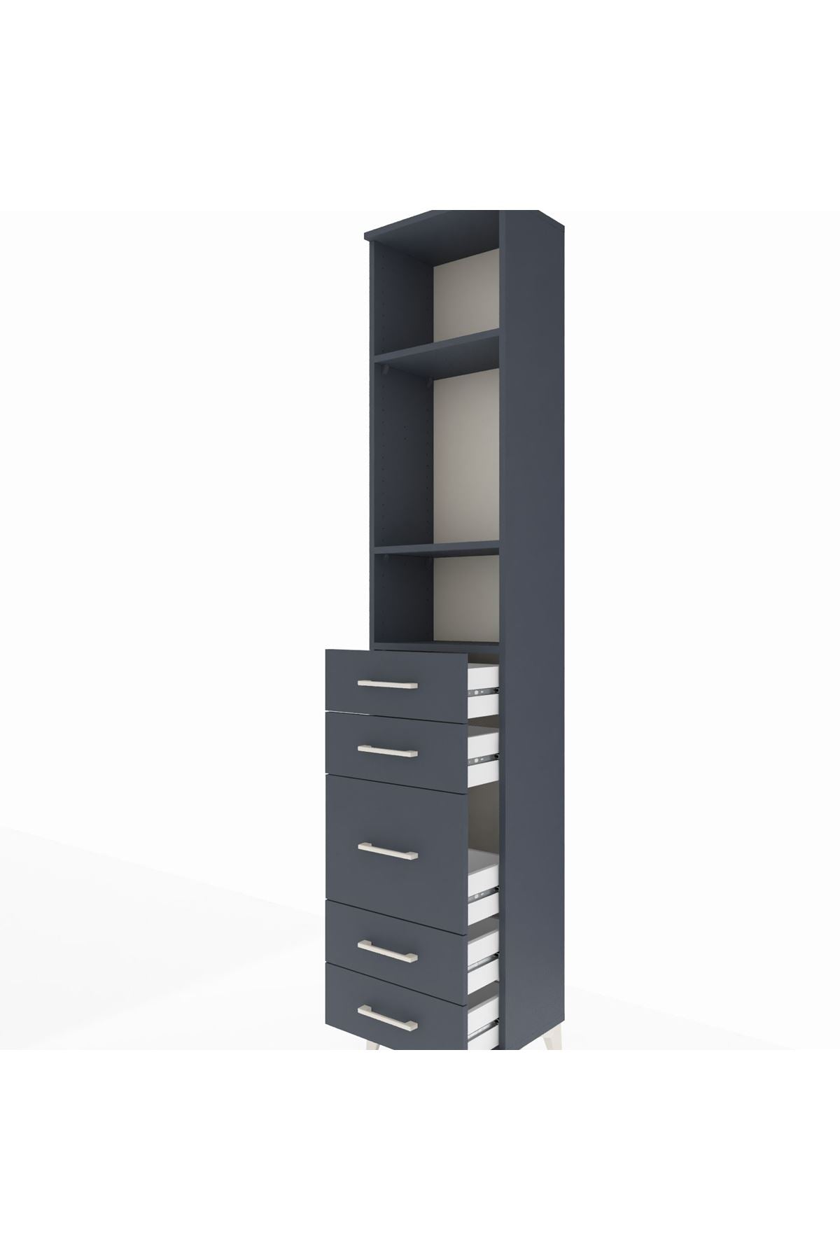 Arges Dolap 3 Raflı 5 Çekmeceli 44x30x221 - S28M114V5A