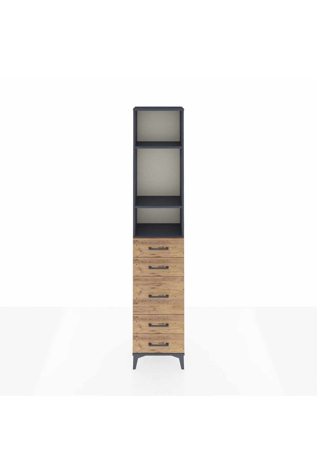 Arges Dolap 3 Raflı 5 Çekmeceli 44x30x221 - S28M114V6A
