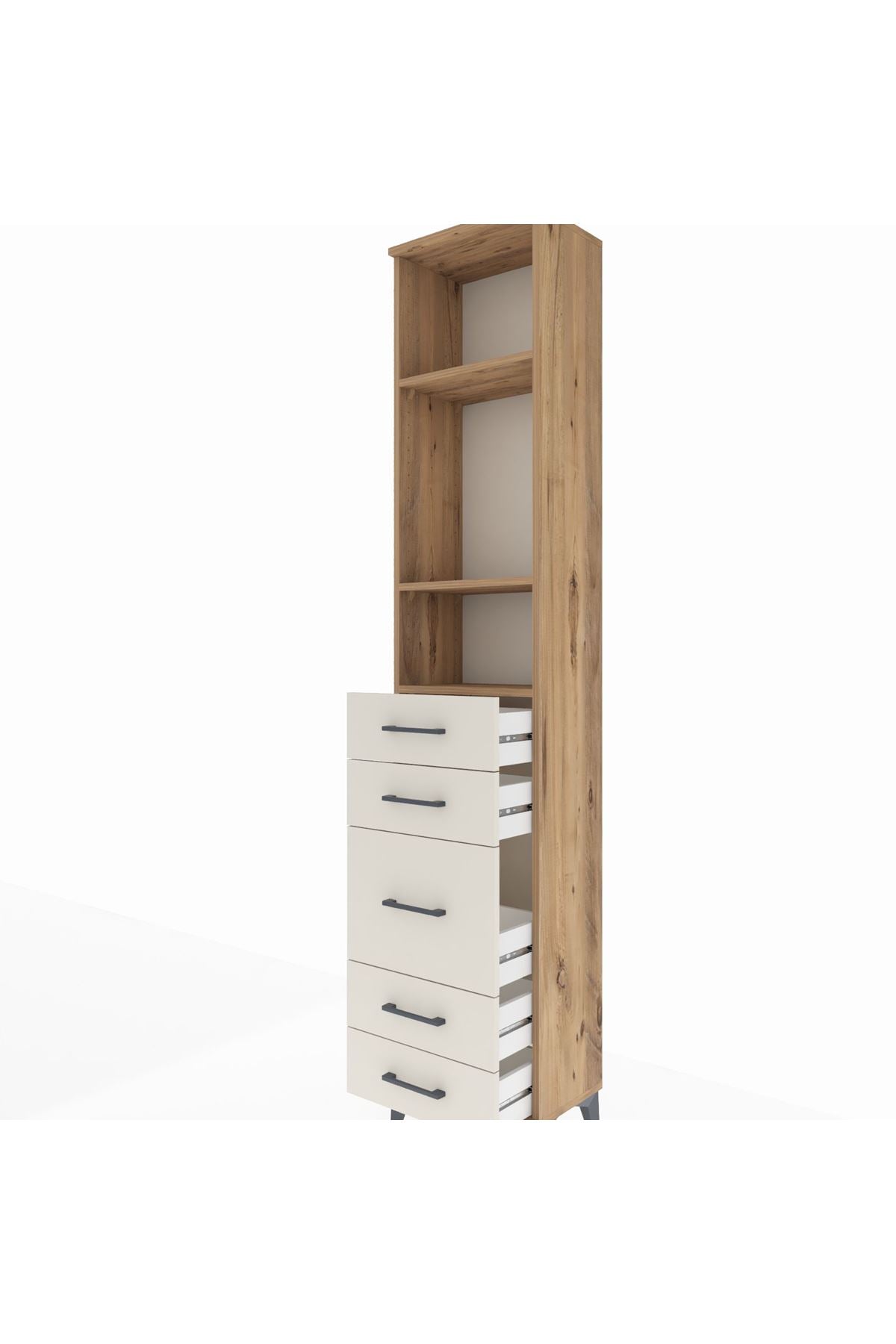 Arges Dolap 3 Raflı 5 Çekmeceli 44x30x221 - S28M114V7A