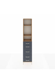 Arges Dolap 3 Raflı 5 Çekmeceli 44x30x221 Çam-Antrasit