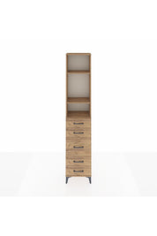 Arges Dolap 3 Raflı 5 Çekmeceli 44x30x221 Çam-Çam