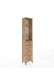 Arges Dolap 3 Raflı 5 Çekmeceli 44x30x221 Çam-Çam