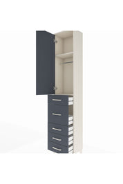 Arges Dolap 2 Raflı 5 Çekmeceli Tek Askılı 44x30x221 Aytaşı-Antrasit