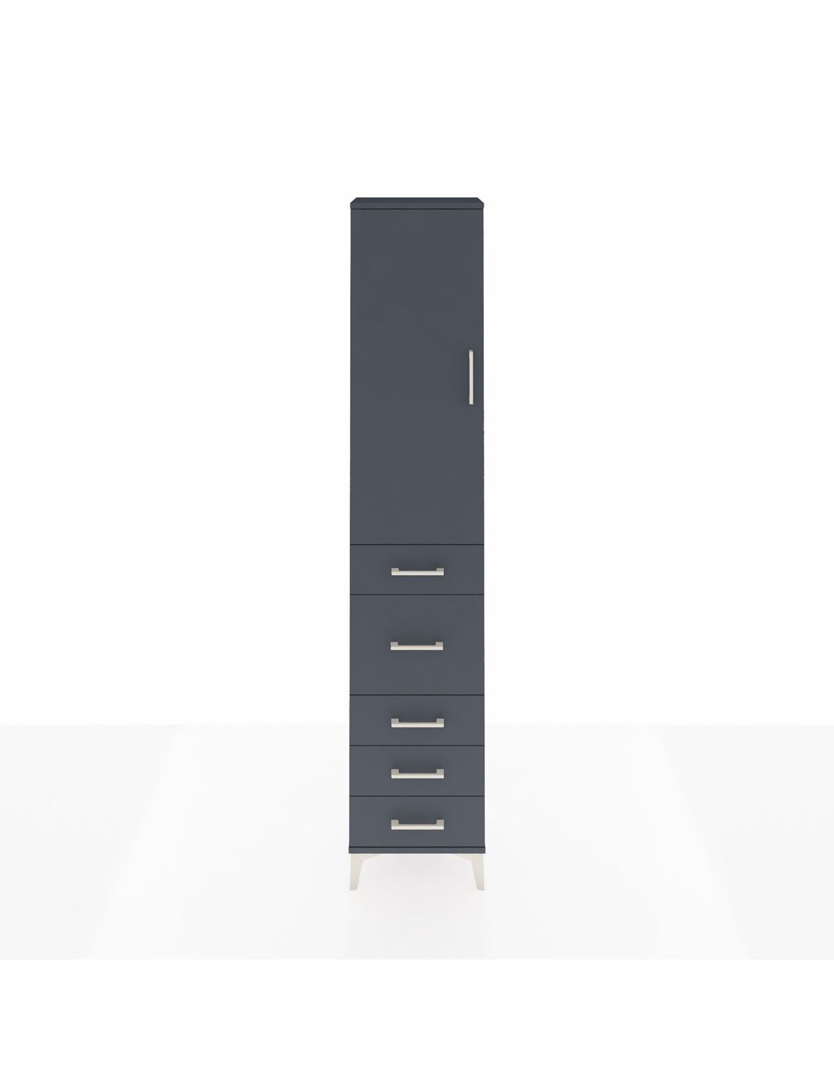 Arges Dolap 2 Raflı 5 Çekmeceli Tek Askılı 44x30x221 Antrasit-Antrasit