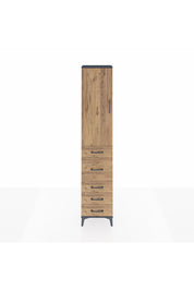 Arges Dolap 2 Raflı 5 Çekmeceli Tek Askılı 44x30x221 Antrasit-Çam