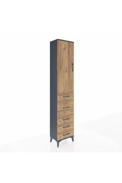 Arges Dolap 2 Raflı 5 Çekmeceli Tek Askılı 44x30x221 Antrasit-Çam