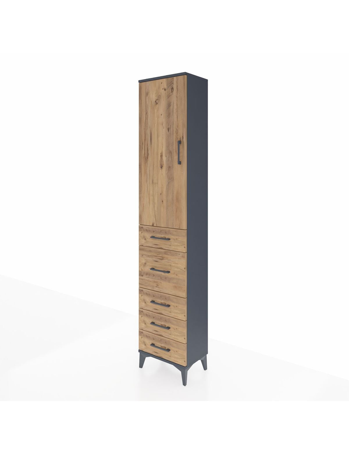 Arges Dolap 2 Raflı 5 Çekmeceli Tek Askılı 44x30x221 - S28M115V6A