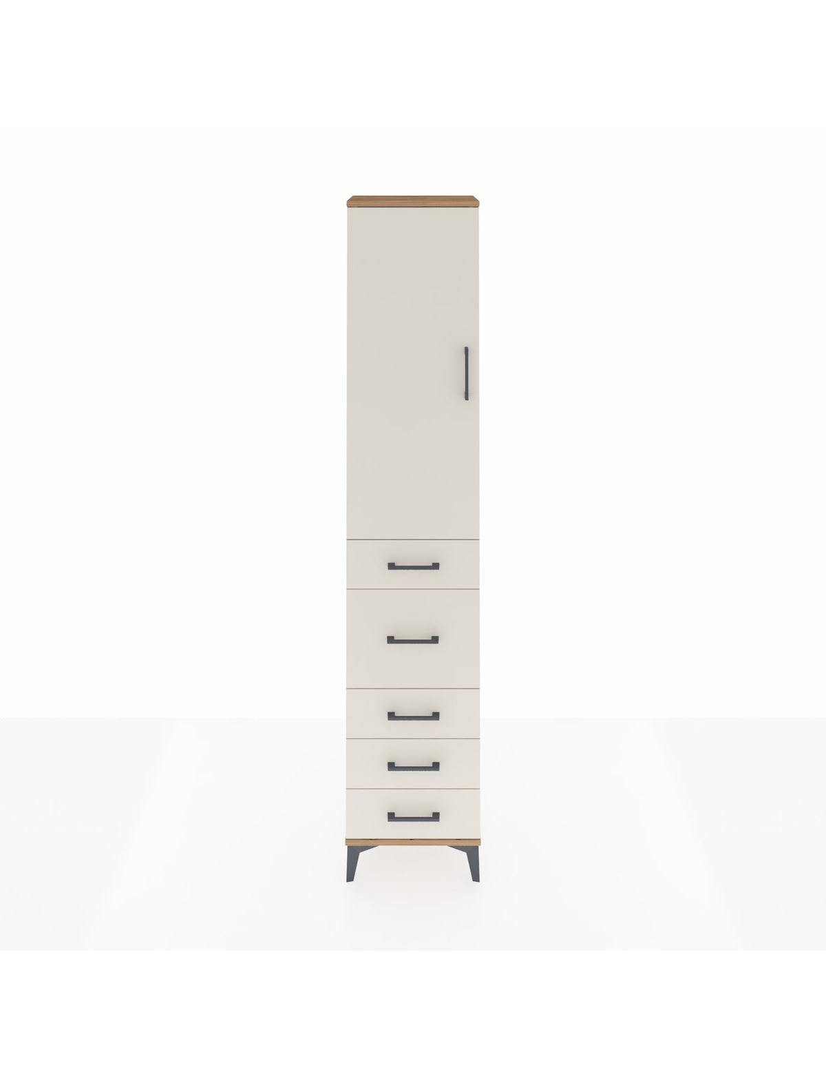 Arges Dolap 2 Raflı 5 Çekmeceli Tek Askılı 44x30x221 Çam-Aytaşı