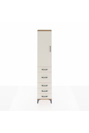 Arges Dolap 2 Raflı 5 Çekmeceli Tek Askılı 44x30x221 Çam-Aytaşı