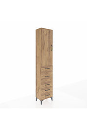 Arges Dolap 2 Raflı 5 Çekmeceli Tek Askılı 44x30x221 Çam-Çam