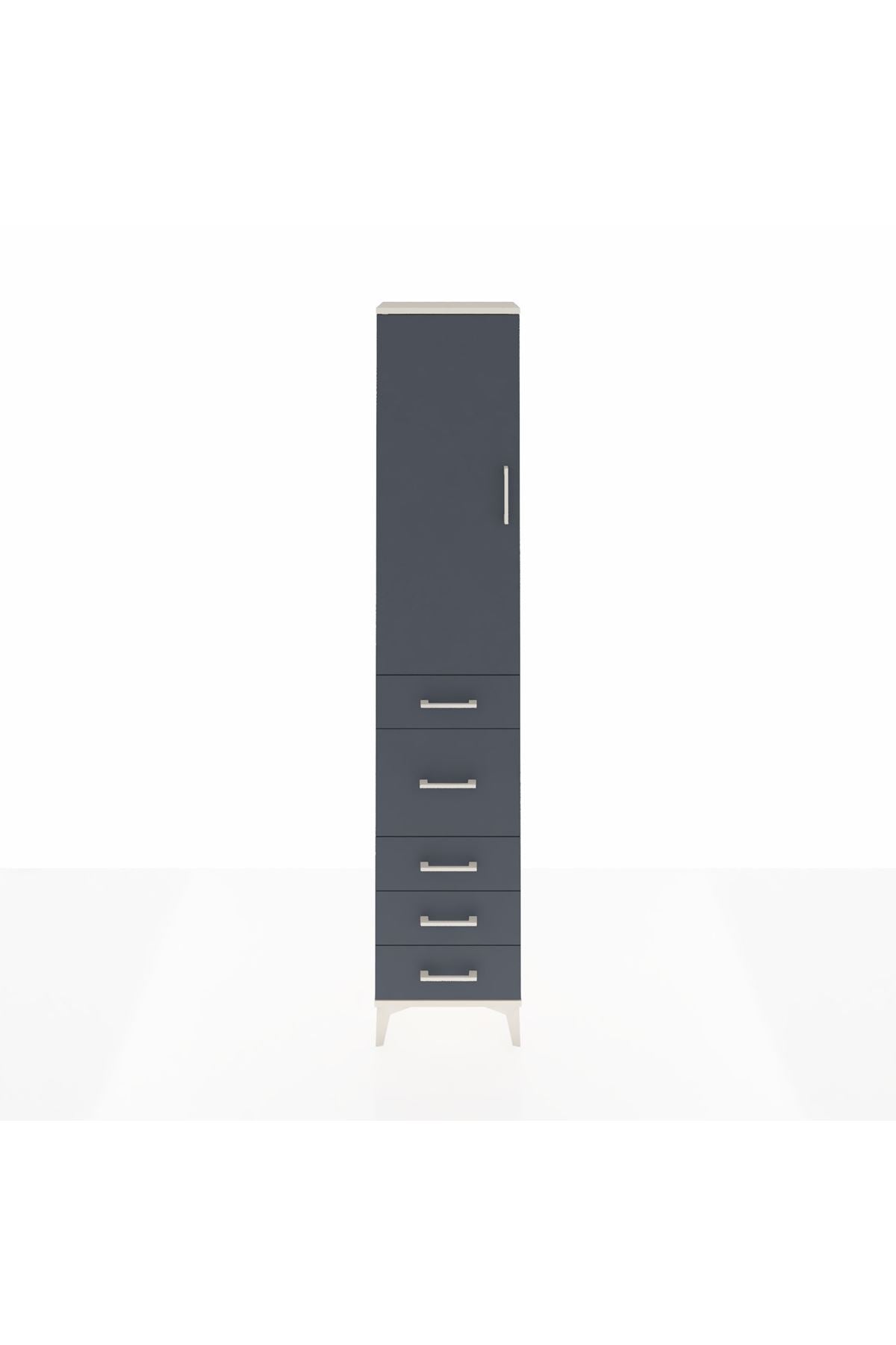 Arges Dolap 3 Raflı 5 Çekmeceli Tek Kapaklı 44x30x221 - S28M116V2A