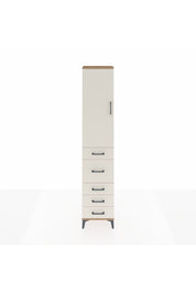 Arges Dolap 3 Raflı 5 Çekmeceli Tek Kapaklı 44x30x221 Çam-Aytaşı