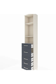 Arges Dolap 3 Raflı 5 Çekmeceli 44x30x221 Aytaşı-Antrasit