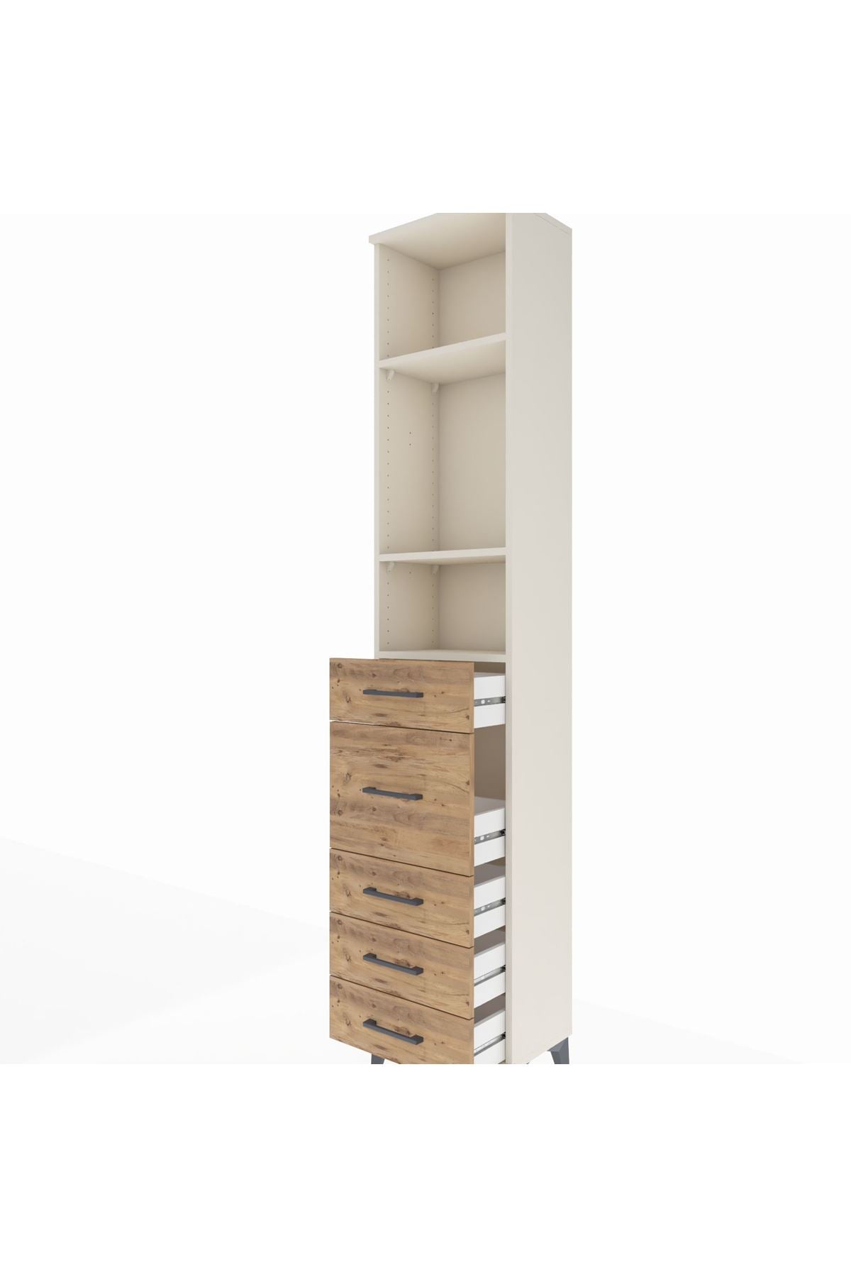 Arges Dolap 3 Raflı 5 Çekmeceli 44x30x221 Aytaşı-Çam