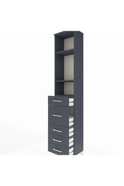 Arges Dolap 3 Raflı 5 Çekmeceli 44x30x221 Antrasit-Antrasit