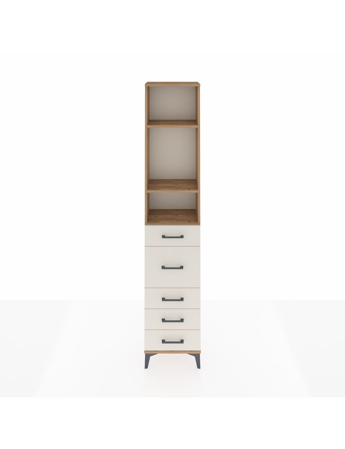 Arges Dolap 3 Raflı 5 Çekmeceli 44x30x221 Çam-Aytaşı