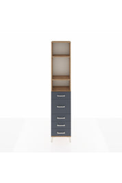 Arges Dolap 3 Raflı 5 Çekmeceli 44x30x221 Çam-Antrasit