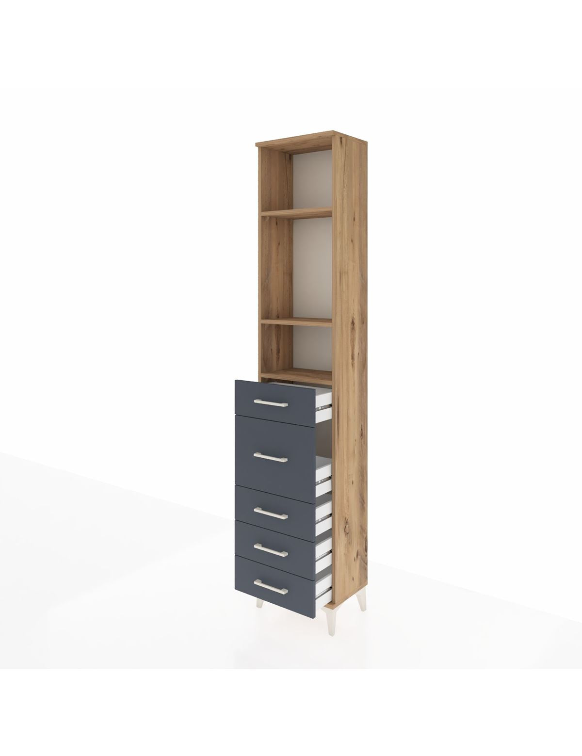 Arges Dolap 3 Raflı 5 Çekmeceli 44x30x221 - S28M117V8A