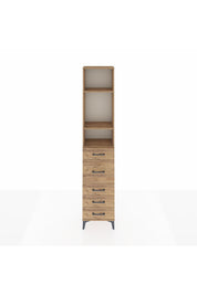 Arges Dolap 3 Raflı 5 Çekmeceli 44x30x221 Çam-Çam