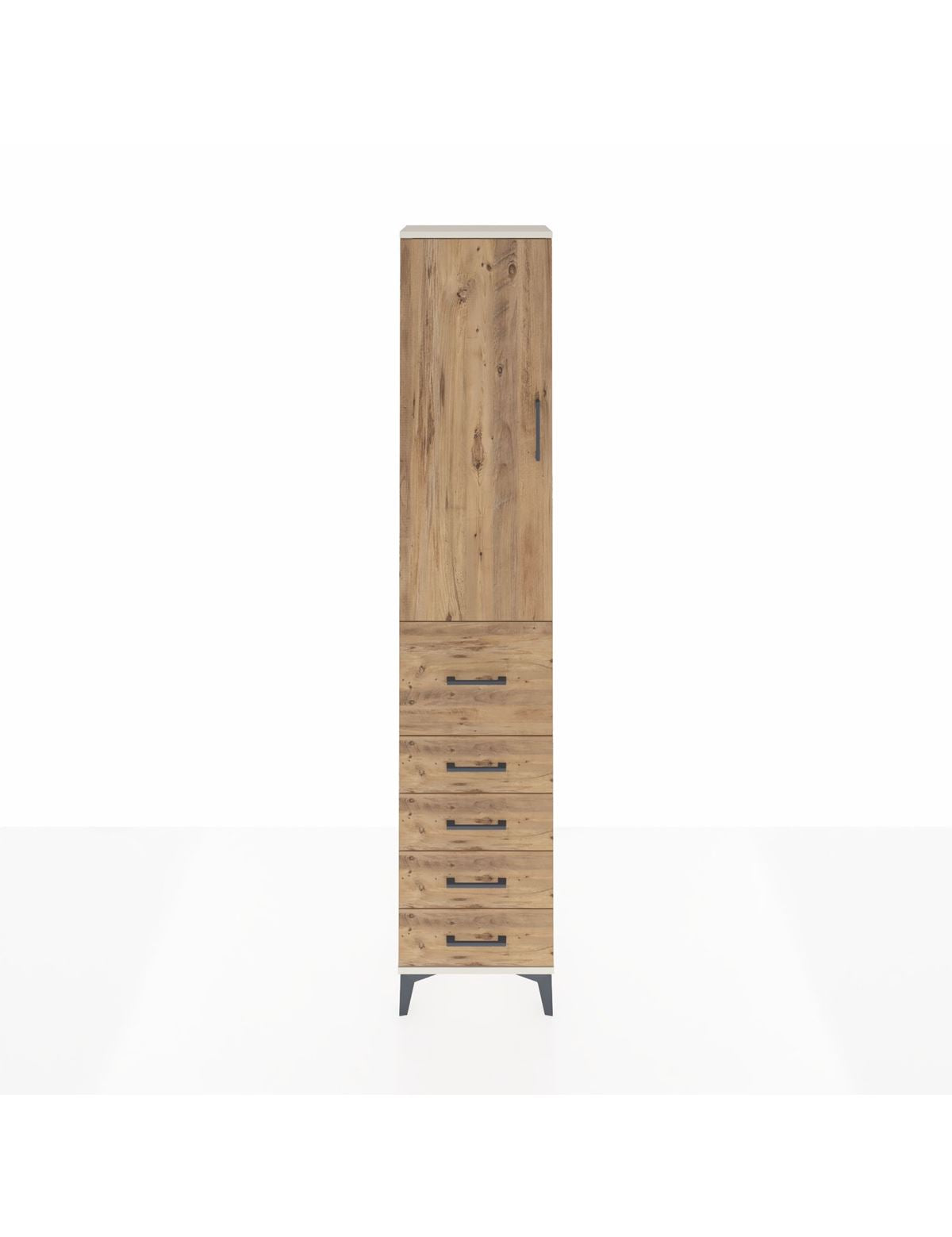 Arges Dolap 2 Raflı 5 Çekmeceli Tek Askılı 44x30x221 Aytaşı-Çam