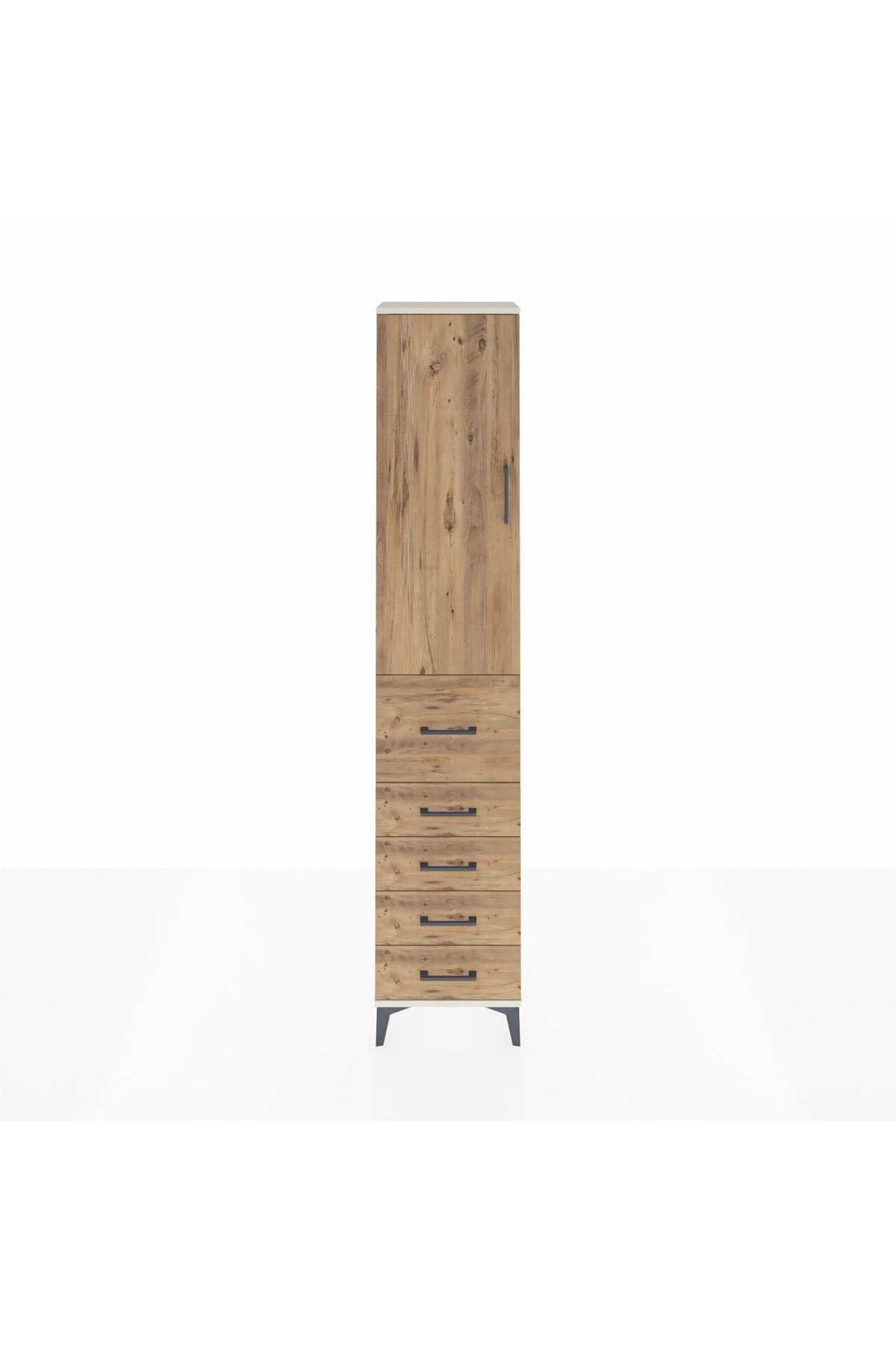 Arges Dolap 2 Raflı 5 Çekmeceli Tek Askılı 44x30x221 Aytaşı-Çam