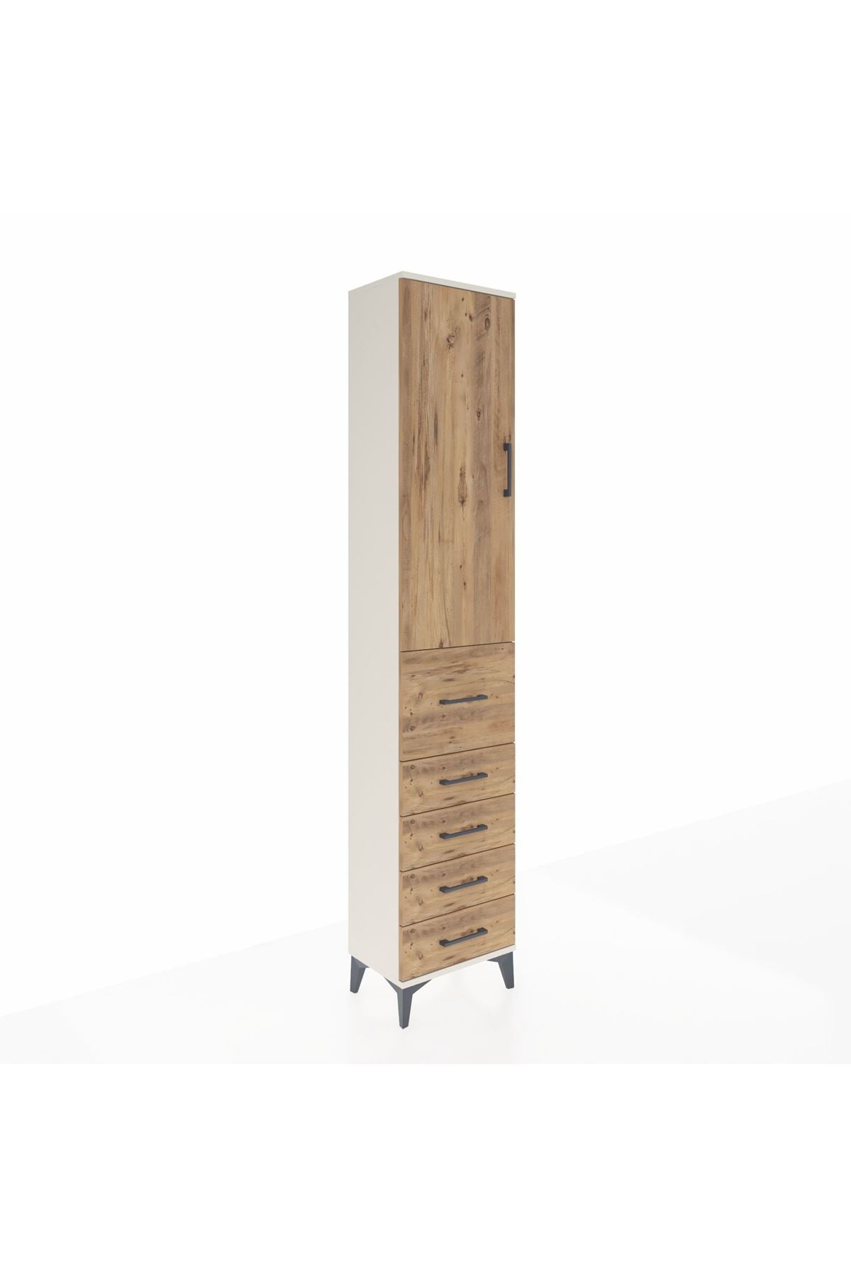 Arges Dolap 2 Raflı 5 Çekmeceli Tek Askılı 44x30x221 Aytaşı-Çam