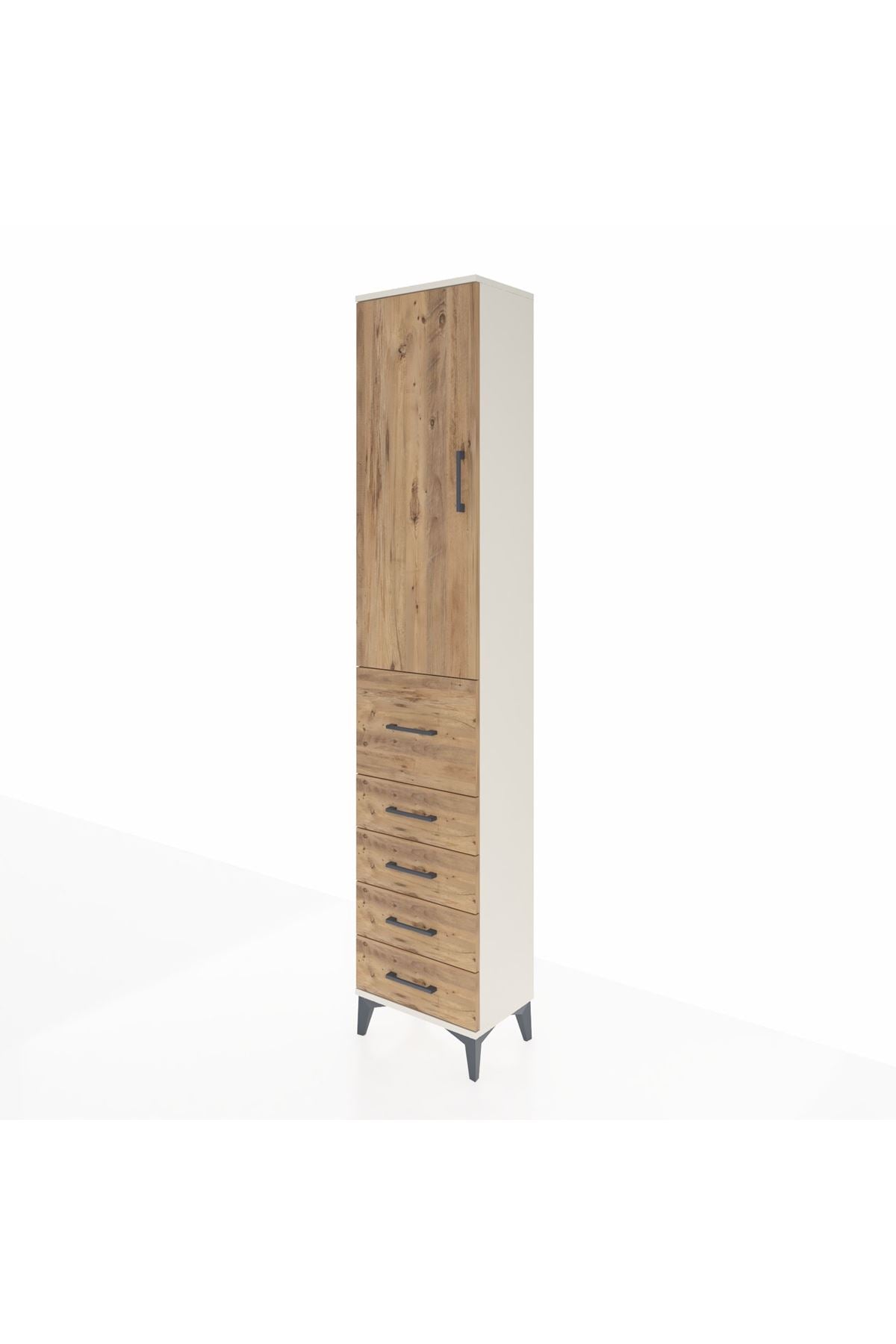 Arges Dolap 2 Raflı 5 Çekmeceli Tek Askılı 44x30x221 Aytaşı-Çam