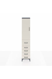 Arges Dolap 2 Raflı 5 Çekmeceli Tek Askılı 44x30x221 Antrasit-Aytaşı