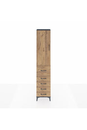 Arges Dolap 2 Raflı 5 Çekmeceli Tek Askılı 44x30x221 Antrasit-Çam