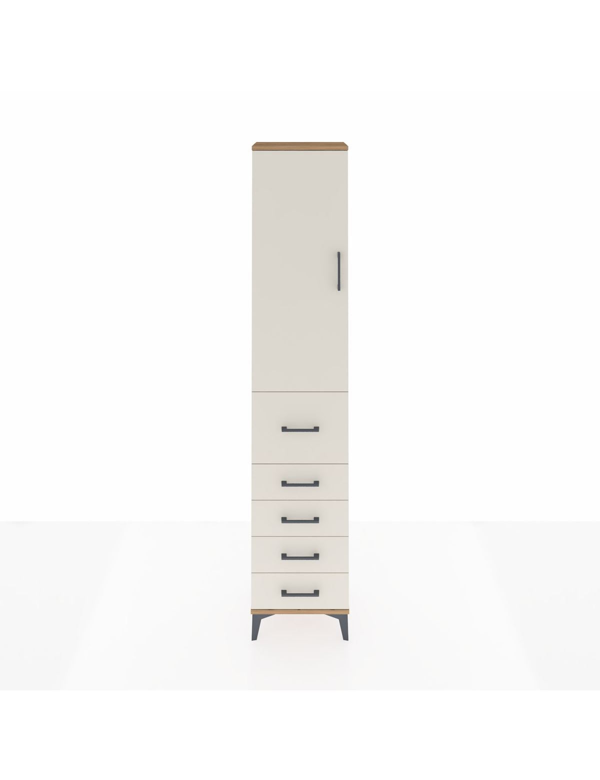 Arges Dolap 2 Raflı 5 Çekmeceli Tek Askılı 44x30x221 Çam-Aytaşı